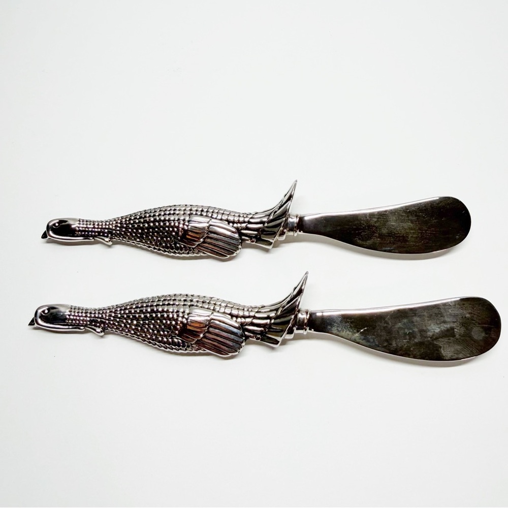 Vintage Silver Plate Turkey Dip Spread Knives